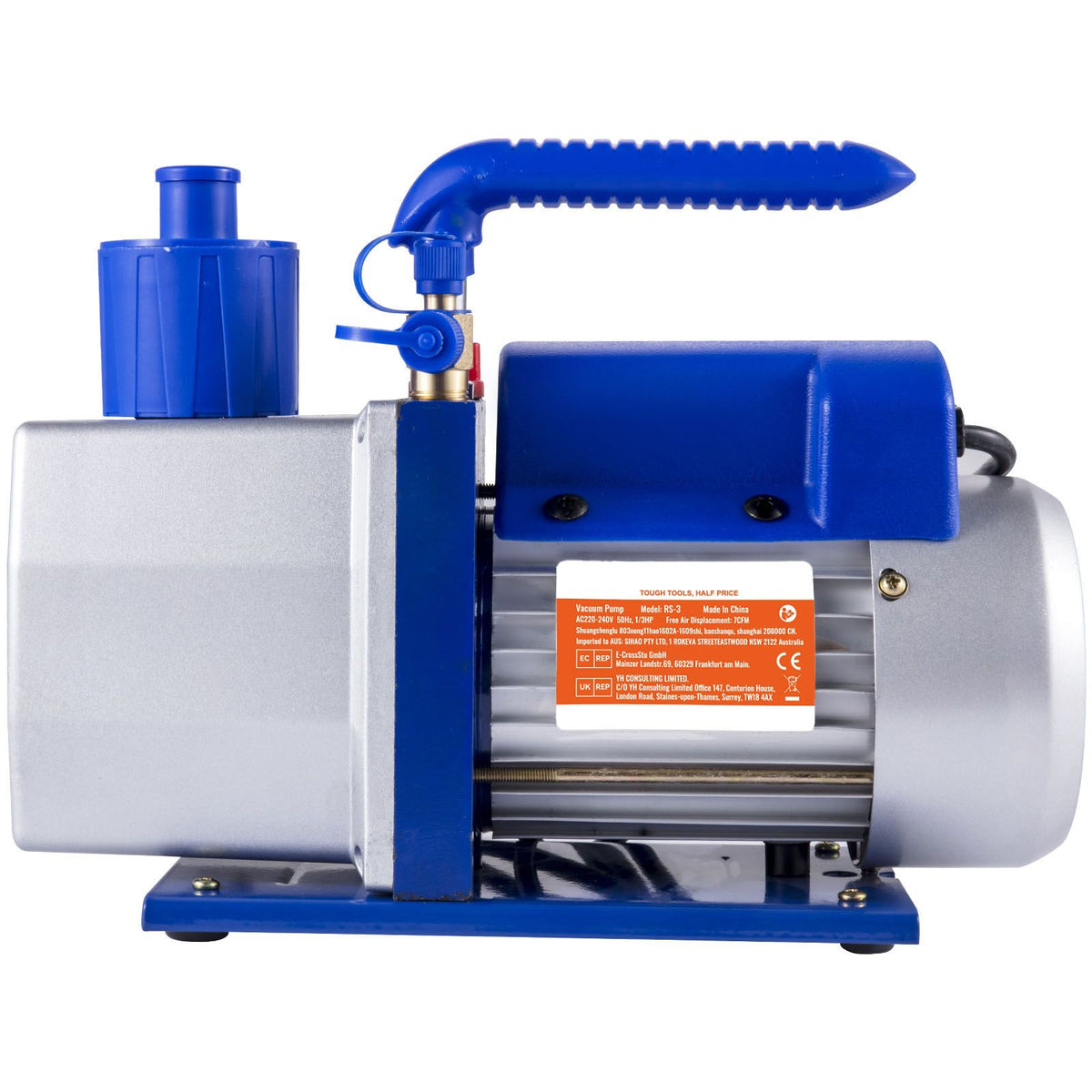 Vacuum Pump 7 CFM 1/2 HP Single Stage Air Conditioning Vacuum Pump ...
