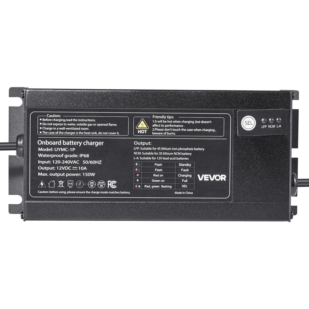 1-Bank 10A 12V Smart Marine Battery Charger Onboard IP68 Waterproof Boat RV