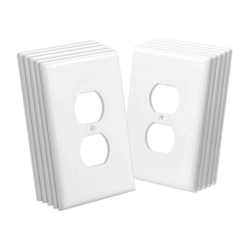1-Gang Duplex Outlet Covers Wall Outlet Cover 10 Pack Receptacle Faceplate