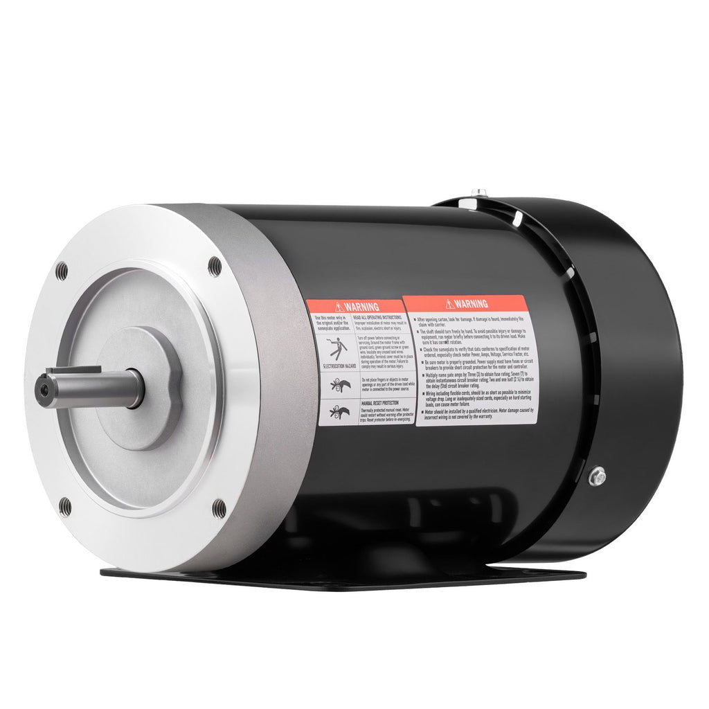 1 HP Electric Motor, 1725RPM Air Compressor Motor, CW/CCW Rotation, 5/8 inch Shaft Diameter, 1.88inch Shaft Length, 4.1N.m Torque, Three-Phase, TEFC Cooling, 230V/460V, 56C Frame