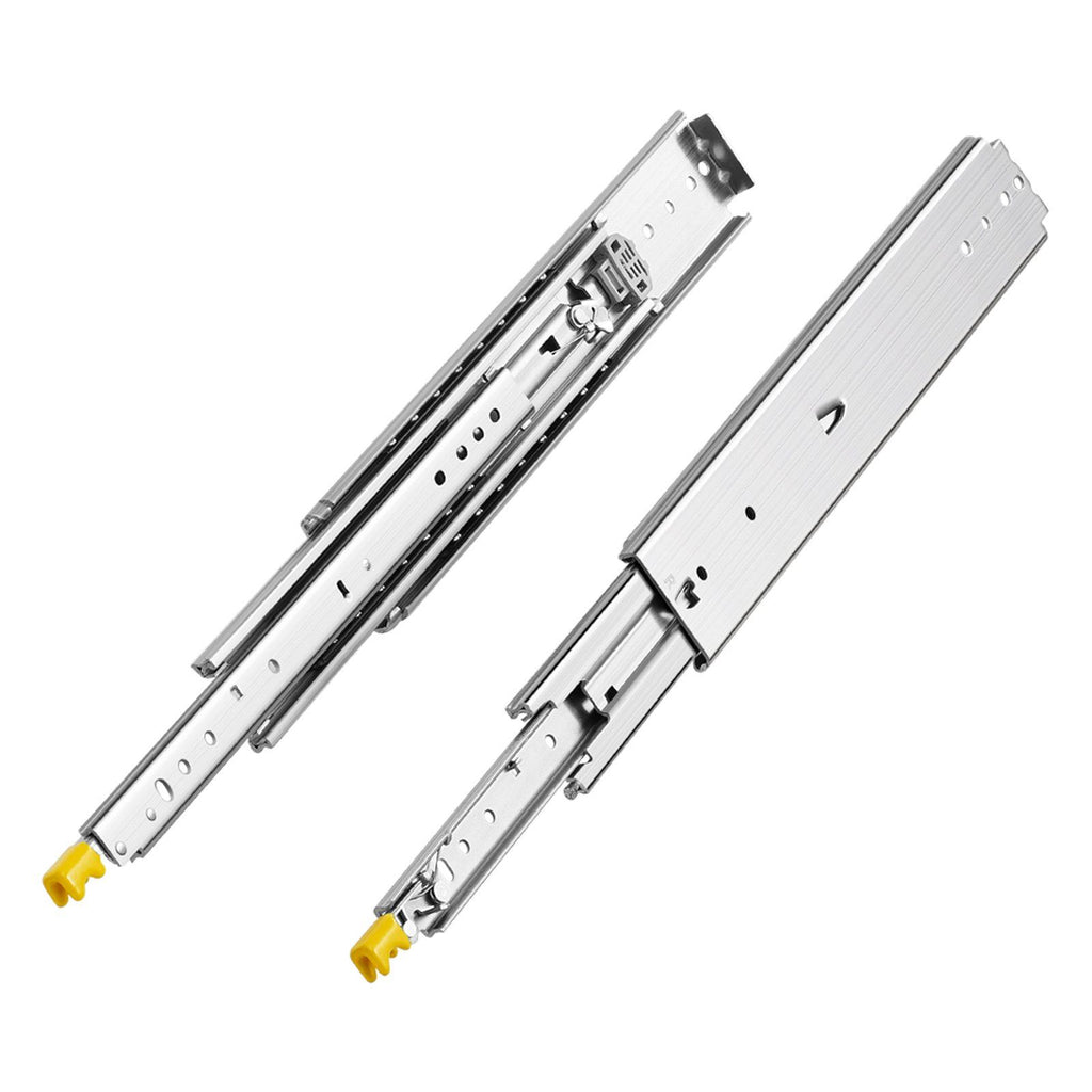 1 Pair Full Extension Drawer Slides 18 20 22 28 30 32 36 38 40 44 48 52 56 60 in, 500 lbs Load Capacity Locking Drawer Slides, Ball Bearing with Lock Side Mount Drawer Slide Rail