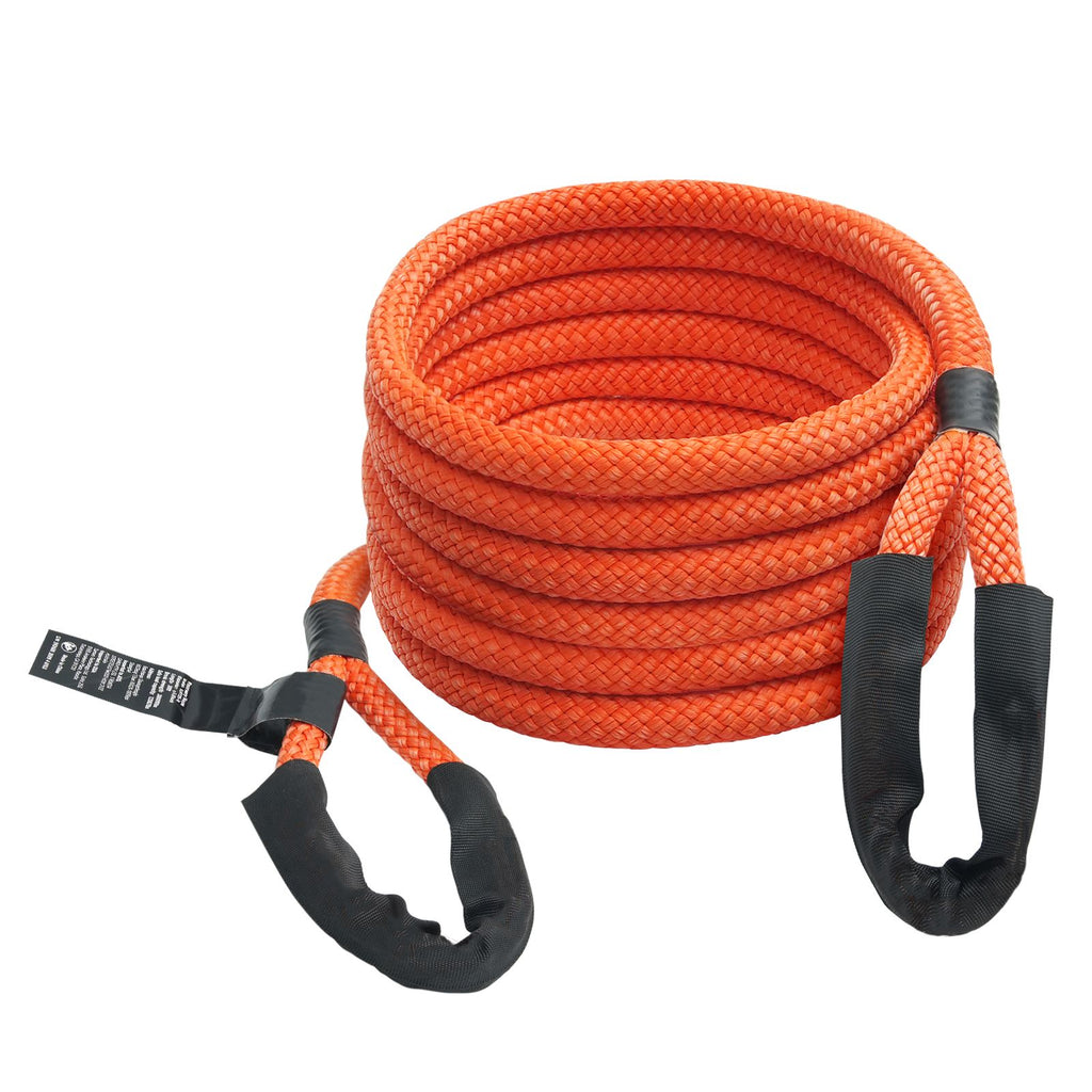 1" x 20' Kinetic Recovery Tow Rope 38,000 lbs, Heavy-Duty Off Road Snatch Strap, Extreme Duty 30% Elasticity Energy Snatch Strap for Jeep Car Truck ATV UTV SUV Tractor