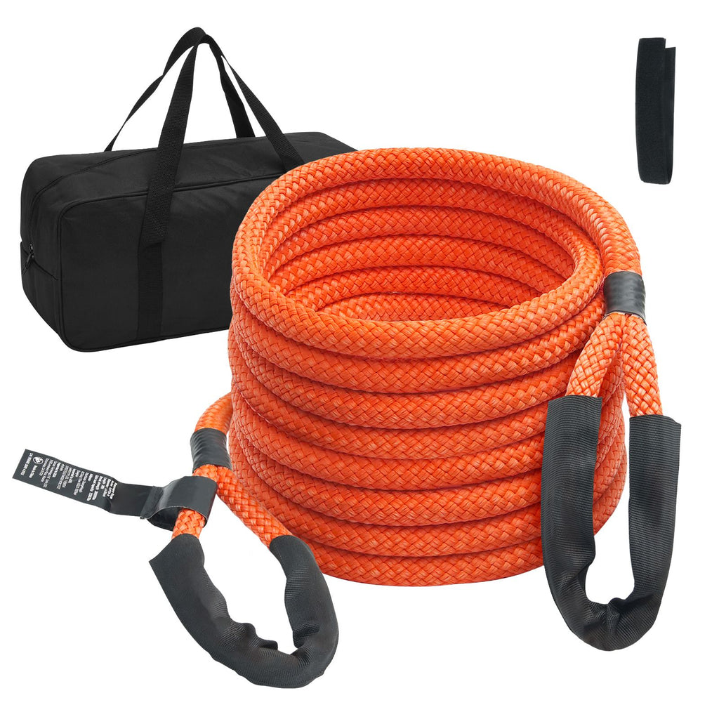 1" x 30' Kinetic Recovery Tow Rope 38,000 lbs, Heavy-Duty Off Road Snatch Strap, Extreme Duty 30% Elasticity Energy Snatch Strap for Jeep Car Truck ATV UTV SUV Tractor