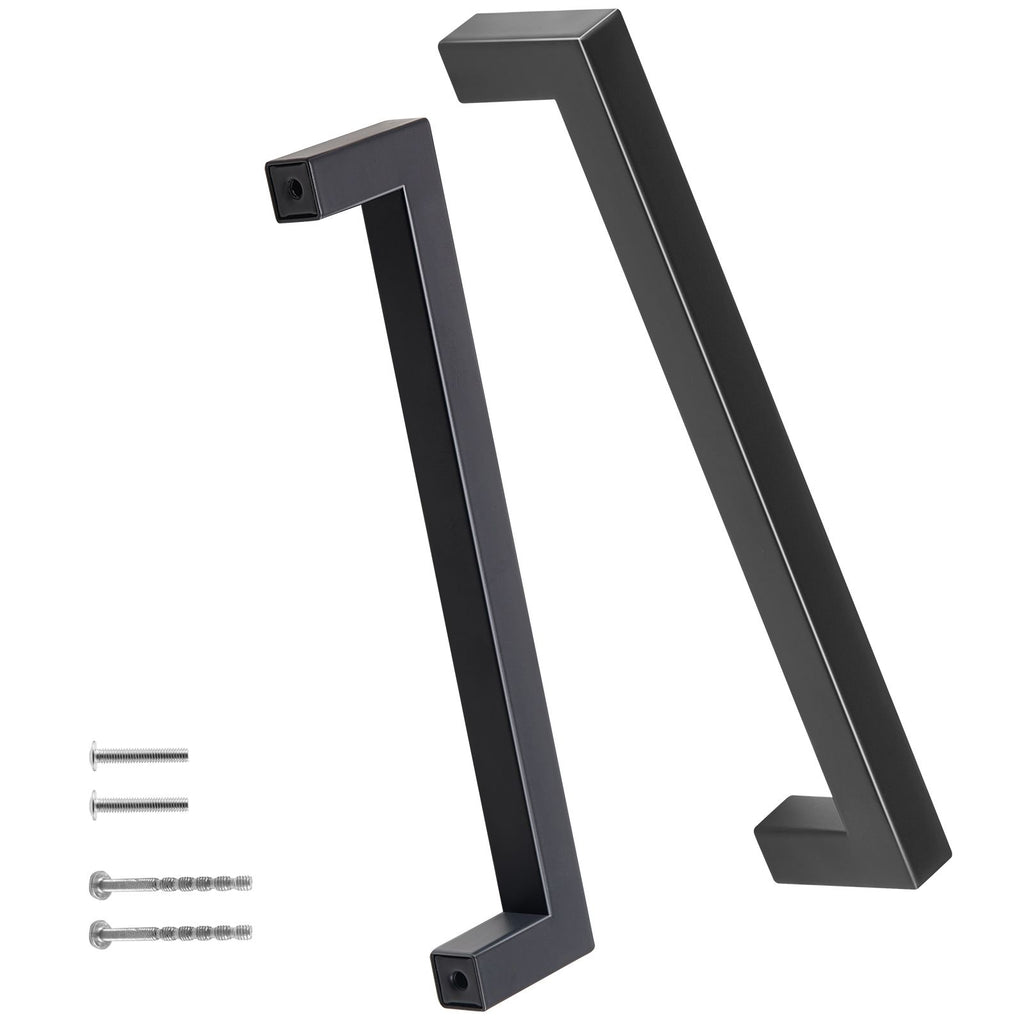 10 Pack Cabinet Pulls, 5.03in / 128mm Center to Center Slim Square Kitchen Cabinet Drawer, Stainless Steel Modern Kitchen Cupboard Door Handles for Kitchen Bathroom Bar Hardware Matte Black