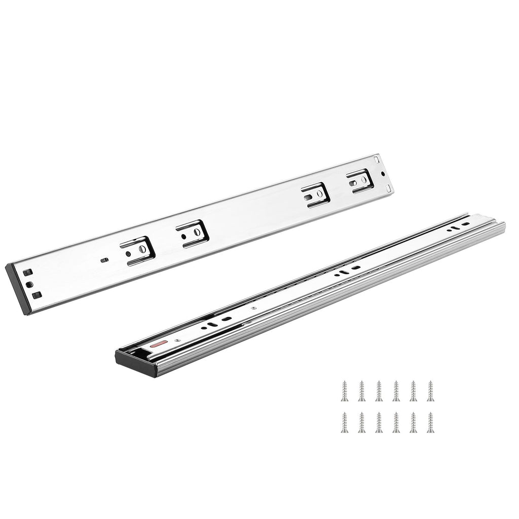 10 Pairs of 18 Inch Drawer Slides Side Mount Rails, Heavy Duty Full Extension Steel Track, Soft-Close Noiseless Guide Glides Cabinet Kitchen Runners with Ball Bearing, 100 Lbs Load Capacity