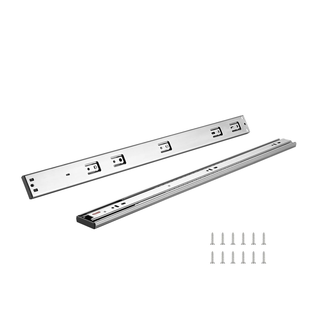 10 Pairs of 24 Inch Drawer Slides Side Mount Rails, Heavy Duty Full Extension Steel Track, Soft-Close Noiseless Guide Glides Cabinet Kitchen Runners with Ball Bearing, 100 Lbs Load Capacity