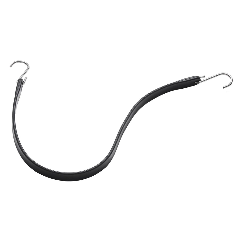 10 Piece Flat Bungee Cord, 20 mm Heavy Duty Bungee Straps with Steel S-Hooks, 24" Elastic Bungee Rope for Cargo, Tarps, Trucks and Tent, Black