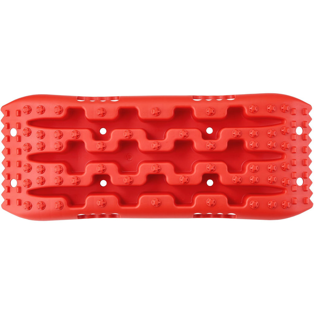 10 TON Traction Boards with PP Material, Recovery Boards for Off-road Vehicles/Cars/Pickups/SUVs/RVs, Pair Tire Traction Mats on Snow, Sand, Mud and Loose Terrain, Storage Bag, Short, Red