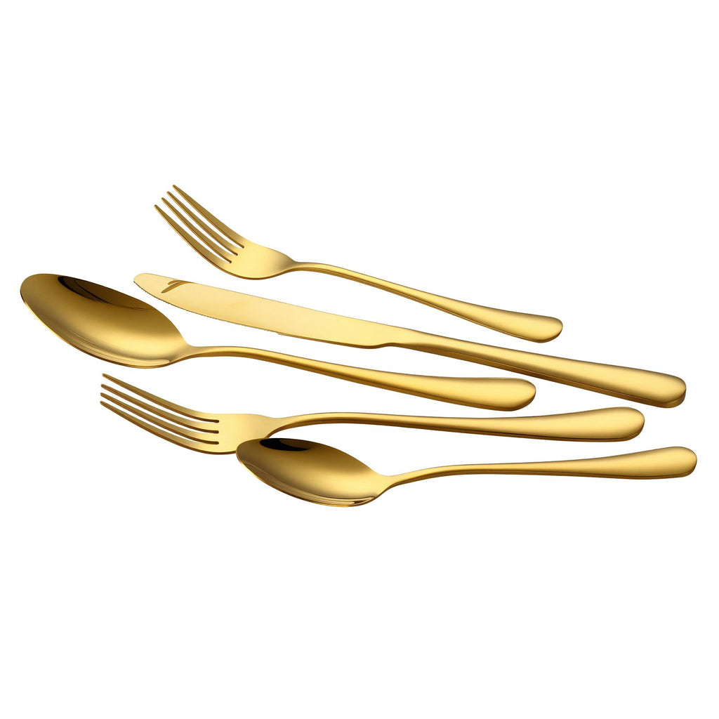 100-Piece Gold Silverware Set, Food-Grade Stainless Steel Flatware Utensils for 20, Mirror Finished Cutlery Set, Dishwasher Safe Eating Tableware for Kitchen Home, Include Knife Fork Spoon