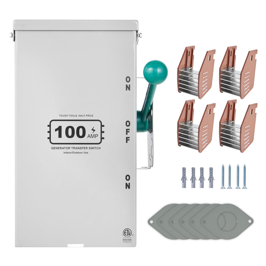 100A Generator Transfer Switch, 24000W Manual Transfer Switch, Heavy Duty Double-Throw Power Transfer Switch 120/240V, Meeting NEMA 3R Standards, for Outdoor, Indoor, and Portable Generator