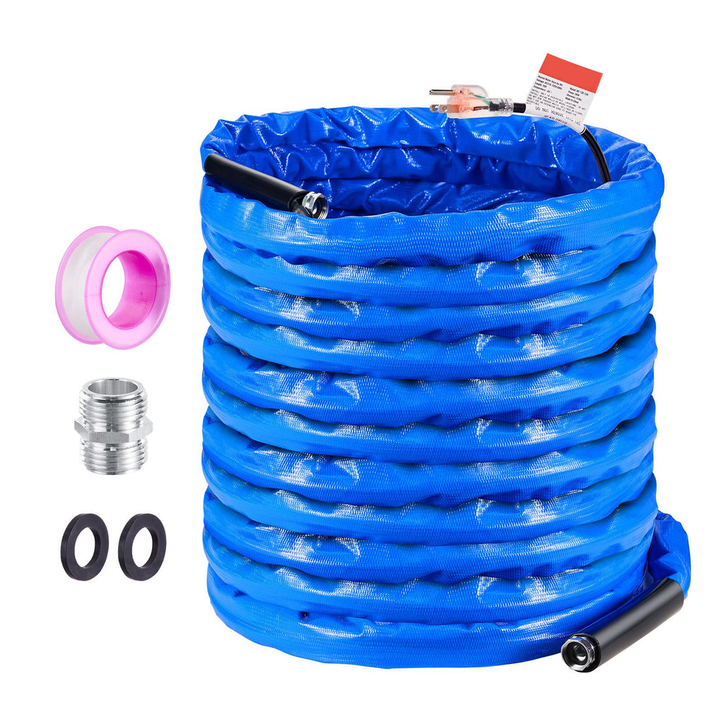 100ft Heated Water Hose for RV, Heated Drinking Water Hose with Corrugated Cover Antifreeze to -45 Fahrenheit , Automatic Self-regulating, 5/8" I.D. with 3/4" GHT Adapter, Lead and BPA Free