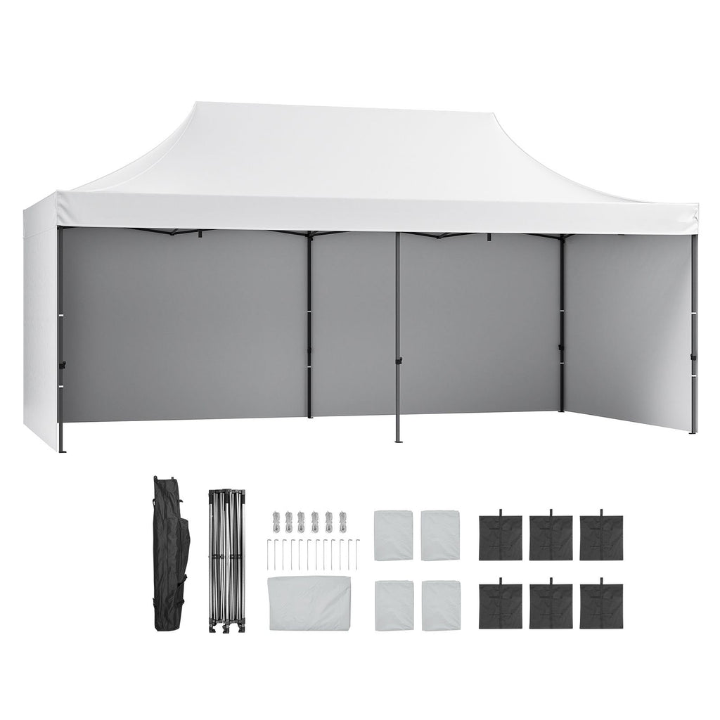 10x20 FT Pop up Canopy with Removable Sidewalls, Instant Canopies Portable Gazebo & Wheeled Bag, UV Resistant Waterproof, Enclosed Canopy Tent for Outdoor Events, Patio, Backyard, Party, Parking