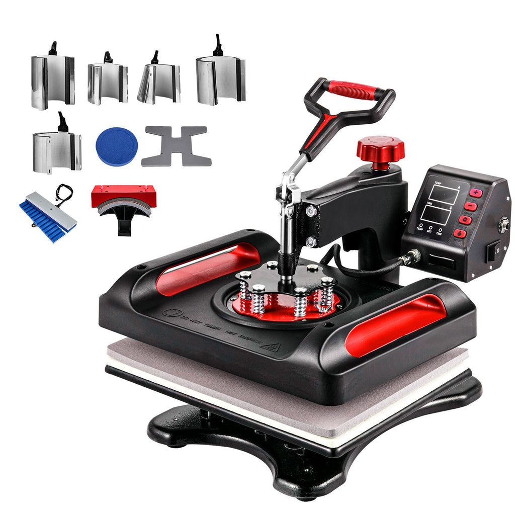 11 in 1 Heat Press, 12 x 15 Inch, Multifunctional Clamshell Printer, Digital Dual-Tube Heat Press Transfer Machine, Swing Away Sublimation Machine for T-Shirt Shoes, 360° Swing Away Design
