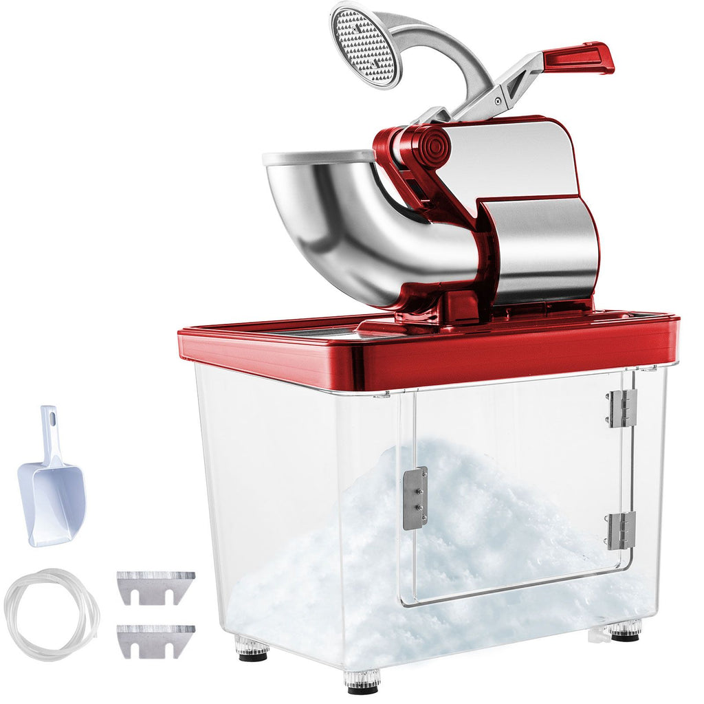 110V Commercial Ice Crusher 440LBS/H, ETL Approved 300W Electric Snow Cone Machine with Dual Blades, Stainless Steel Shaved Ice Machine with Safety On/Off Switch for Family, Restaurants, Bars