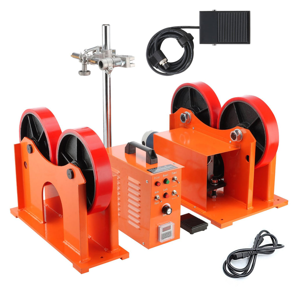 110V Turning Rolls Linkage Roller, 1000KG/2205LBS Loading Welding Turning Roll, 25-1400mm Diameter, 80-1600 mm/min Rotary Welding Positioner & Welding Torch Stand for Welding Equipment Support