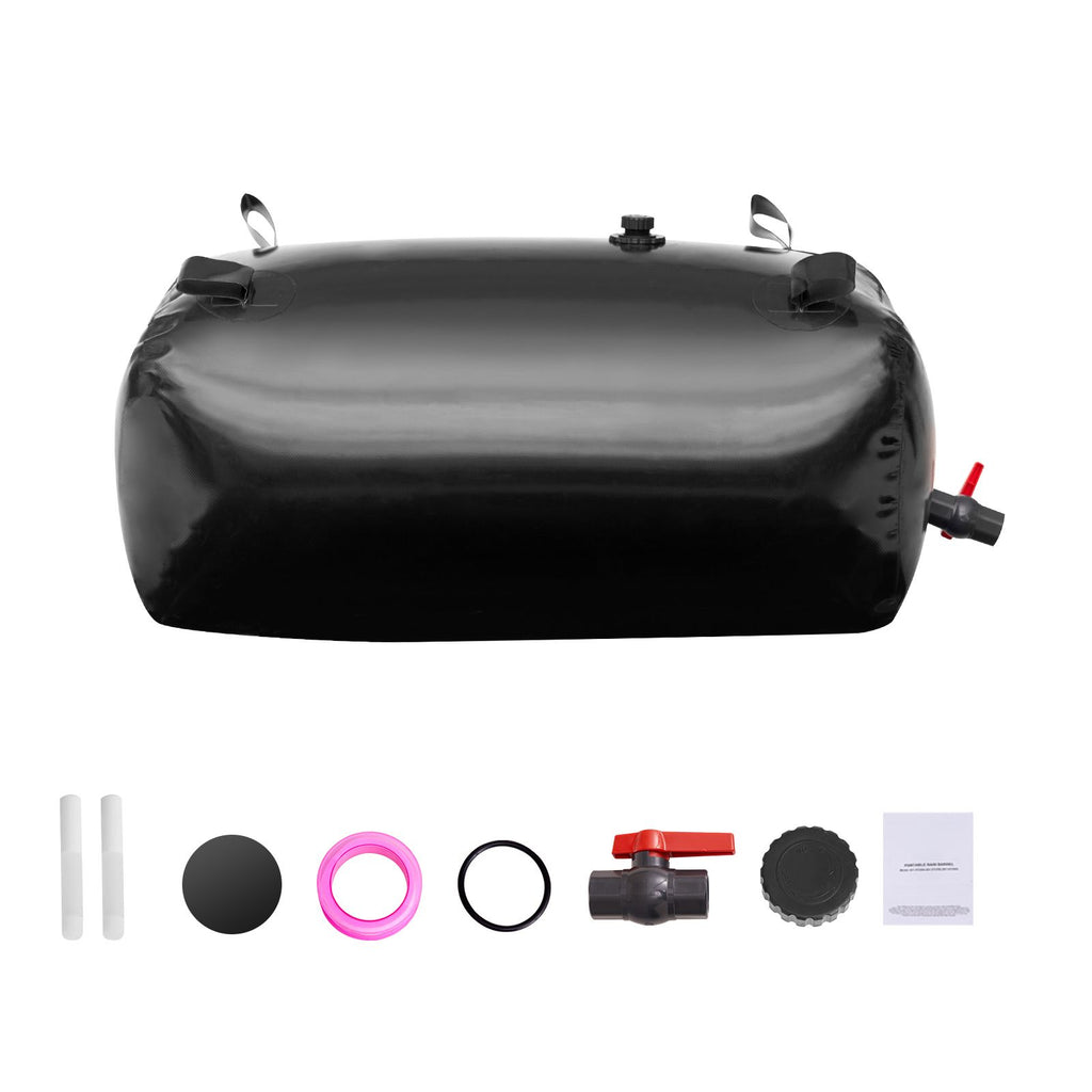 113 L/29.85 Gal Water Storage Bladder, Portable RV Water Tank, 1000D PVC Collapsible Water Storage Containers, Soft Water Bag, Water Bladder, Fire Prevention, Camping, Emergency Water Use, Black