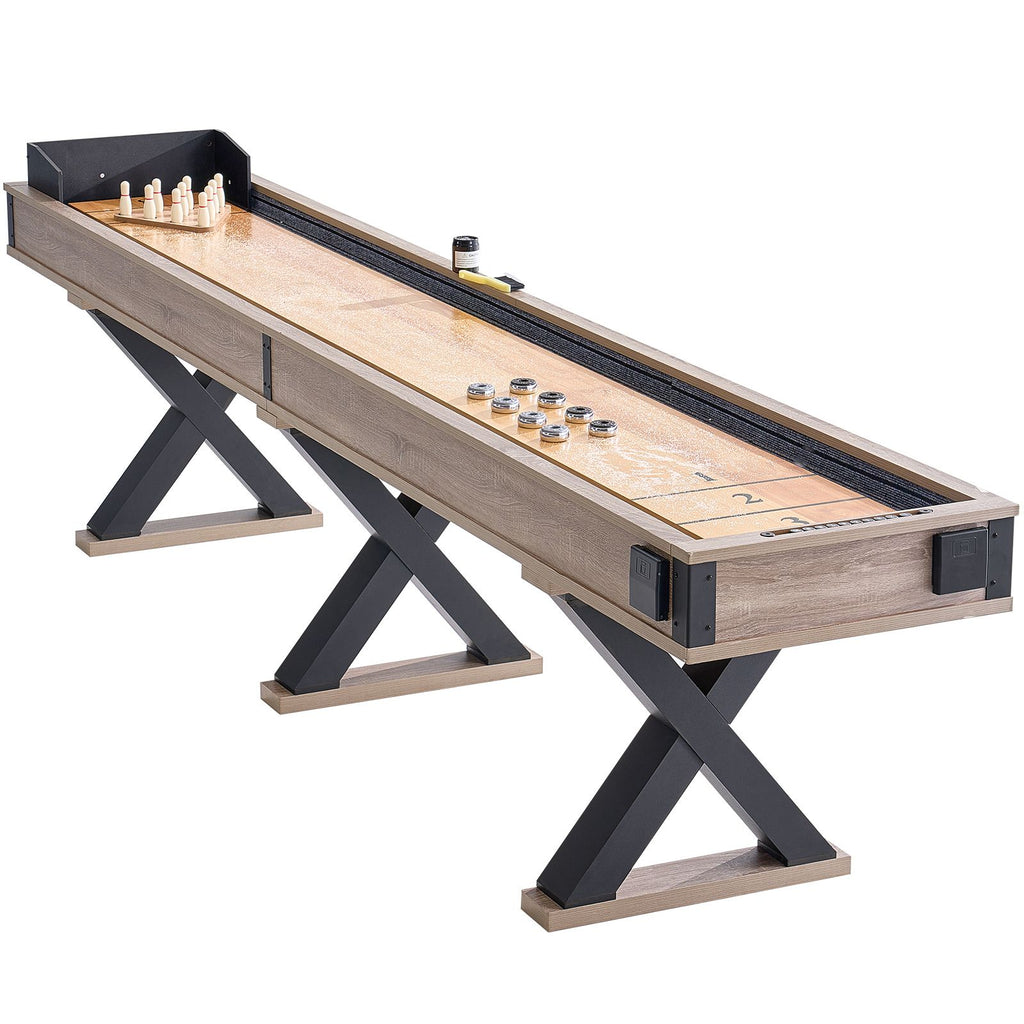 11.5 ft Shuffleboard Table 2 in 1 Shuffleboard and Bowling Combo Game Set