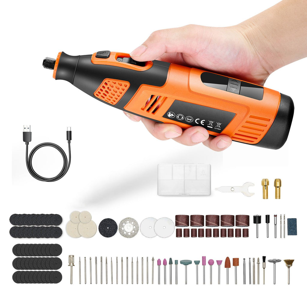 119-Piece Cordless Rotary Tool Kit, DC12V Portable Mini Power Rotary Tool, 28-Level Speed 5000-32000 RPM Multi-Purpose DIY Tools for Engraving, Sanding, Polishing, Carving, Cutting, DIY Crafts