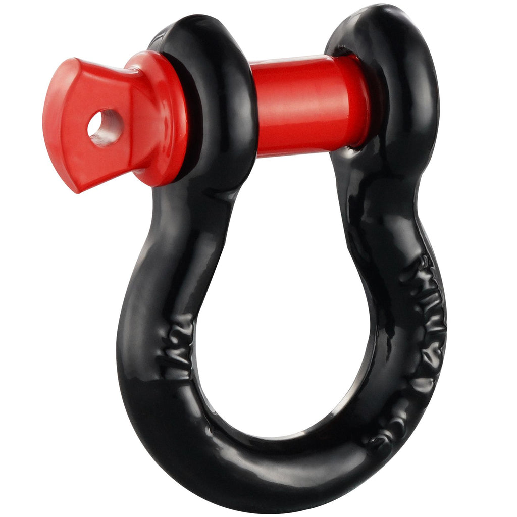 1/2" D-Ring Shackle, 4 Pack Alloy Steel Shackles 17637 lbs (8 Ton) Break Strength with 5/8" Screw Pin, Heavy Duty Off Road Vehicle Recovery Shackle, Towing Accessories for Jeep Truck, Black