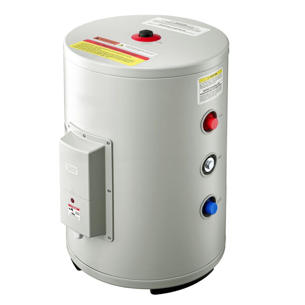 12 Gallon Electric Tank Water Heater, 1600W Point-of-Use Hot Water Heater with LED Display, Knob Control, Side Outlet, 120V Storage Design with T&P Valve for Small Apartments & Studios, Gray