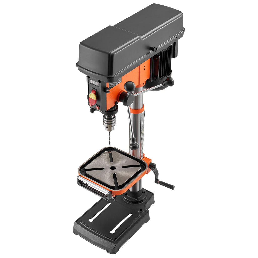 12-Inch Benchtop Drill Press, 6.2 Amp, 1 HP Bench Drill Press, 530 to 3140 RPM Variable Speed, 0-45° Tilting Worktable, with Laser and LED Work Light, Tabletop Drilling Machine, for Wood Metal