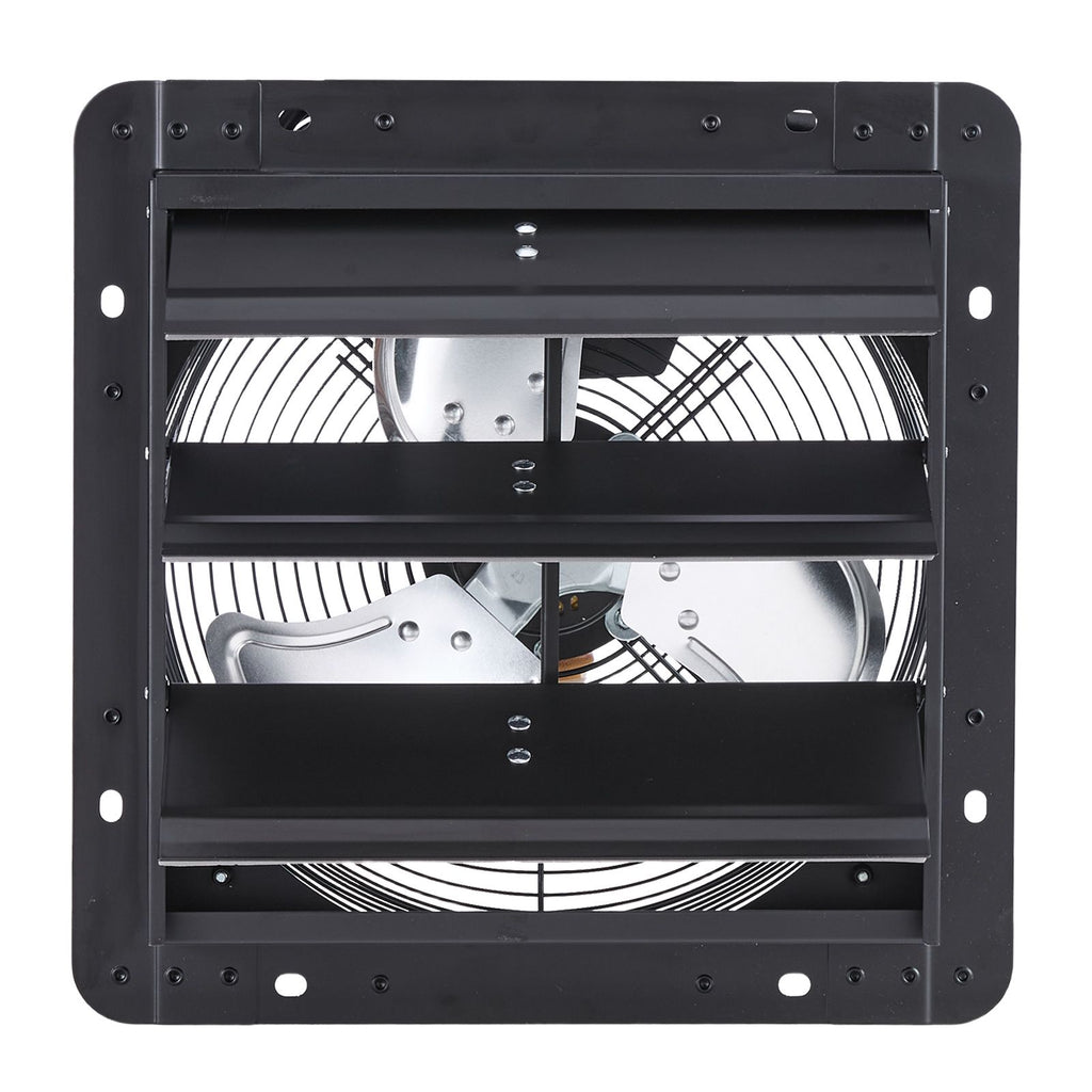 12 inch Shutter Exhaust Fan, Wall Mounted Attic Vent Fan with Variable Speed Controller, 1100 CFM, AC Motor, Heavy-duty Steel, Low Noise for Shed, Garage, Greenhouse Ventilation Cooling, Black