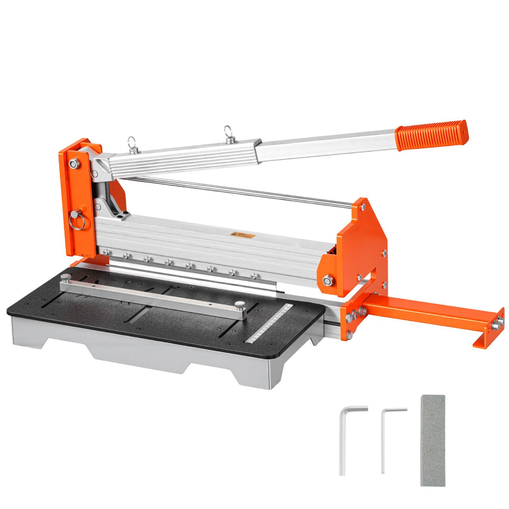 12 inch Vinyl Floor Cutter, 16mm Thick Laminate Flooring Cutter with Upgraded Labor-Saving Aluminum-Alloy Lever, Telescoping Support Plate, Cuts Engineered Wood, LVT, VCT, SPC, LVP, WPC