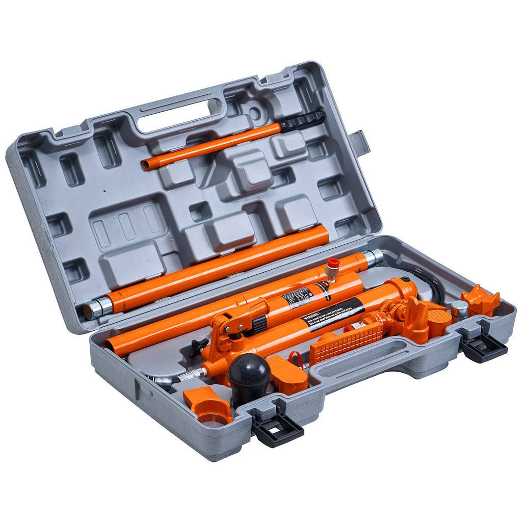 12 Ton Porta Power Kit, Portable Hydraulic Jack with 4.6 ft/1.4 m Oil Hose, Auto Body Frame Repair Kit with Storage Case for Car Repair, Truck, Farm