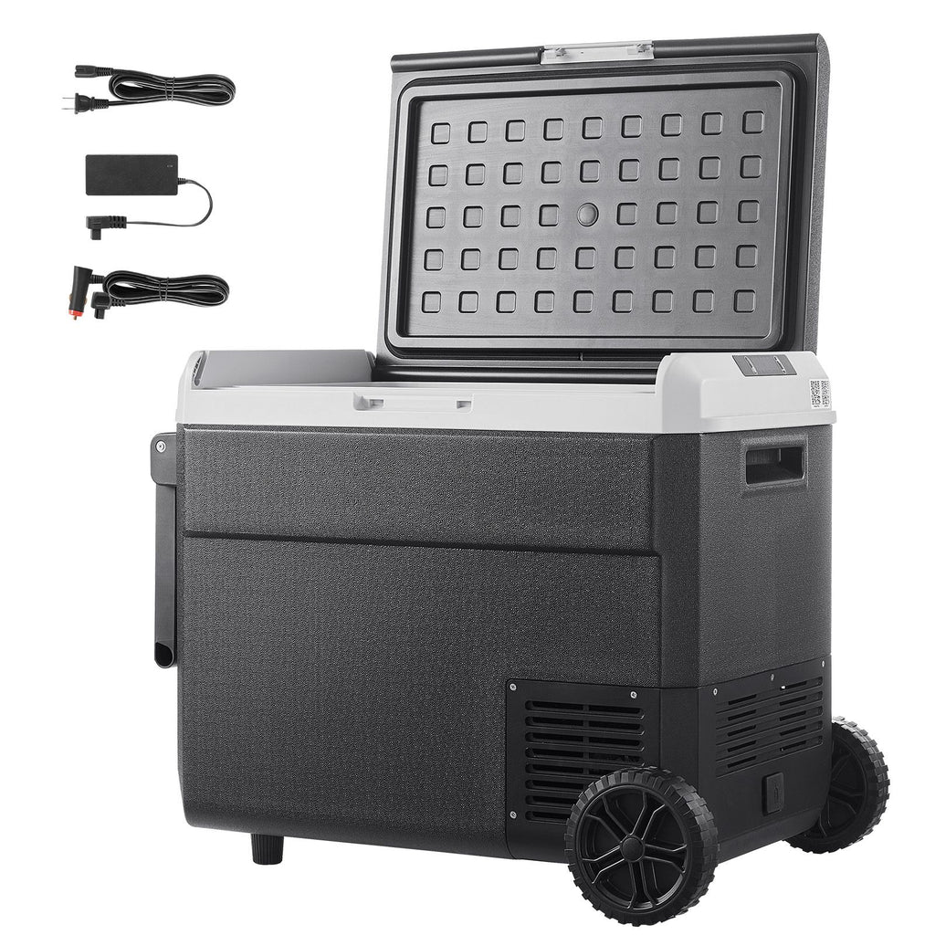 12 Volt Car Refrigerator, 63.4QT/60L Car Fridge, Portable Electric Cooler with Wheels and Handle, -4-68 Fahrenheit, 12/24V DC and 100- 240V AC Compressor Freezer for Outdoor, Camping