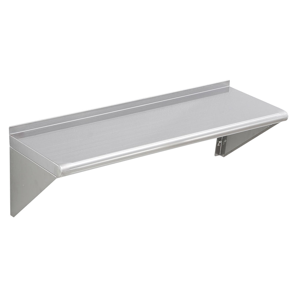 12" x 36" Stainless Steel Shelf, Wall Mounted Floating Shelving with Brackets, 250 lbs Load Capacity Commercial Shelves, Heavy Duty Storage Rack for Restaurant, Kitchen, Bar, Home, and Hotel
