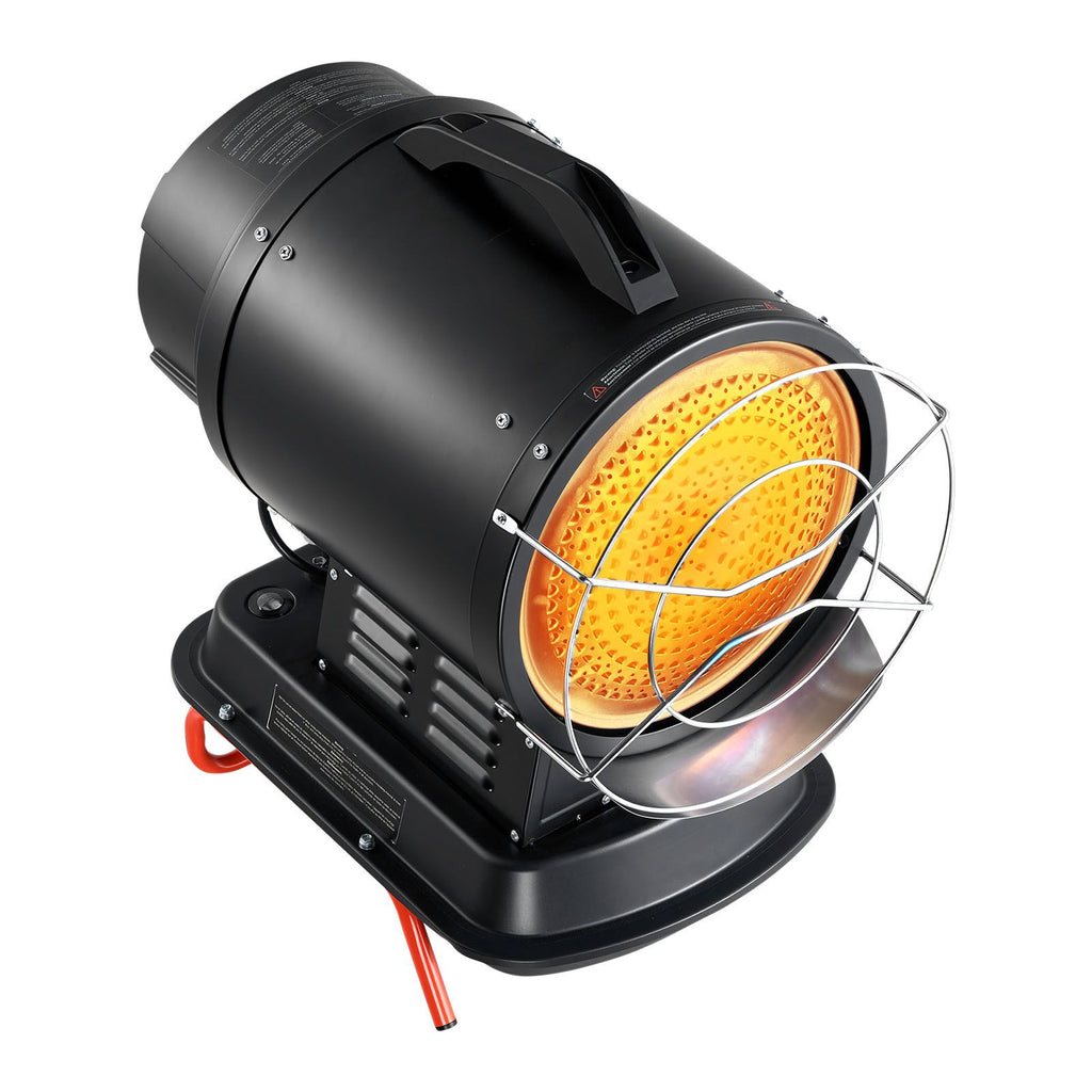 125000 BTU Radiant Kerosene Diesel Heater, Portable Industrial Space Heater with Adjustable Temp & Wheels, Ideal for Jobsite/Garage/Warehouse/Workshop Construction Heating,Black