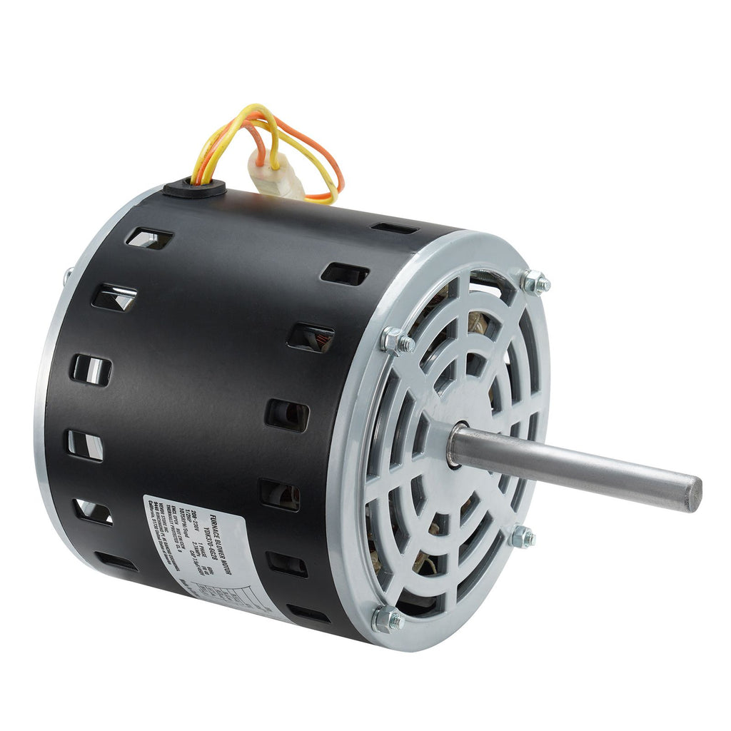 1/2HP Furnace Blower Motor, 208/230V 2.7Amps, 1075RPM 5 Speeds, CW/CCW Rotation, 48 Frame 3.4" Shaft Length, 7.5μF/450V Capacitor + 11" Hold Hoop