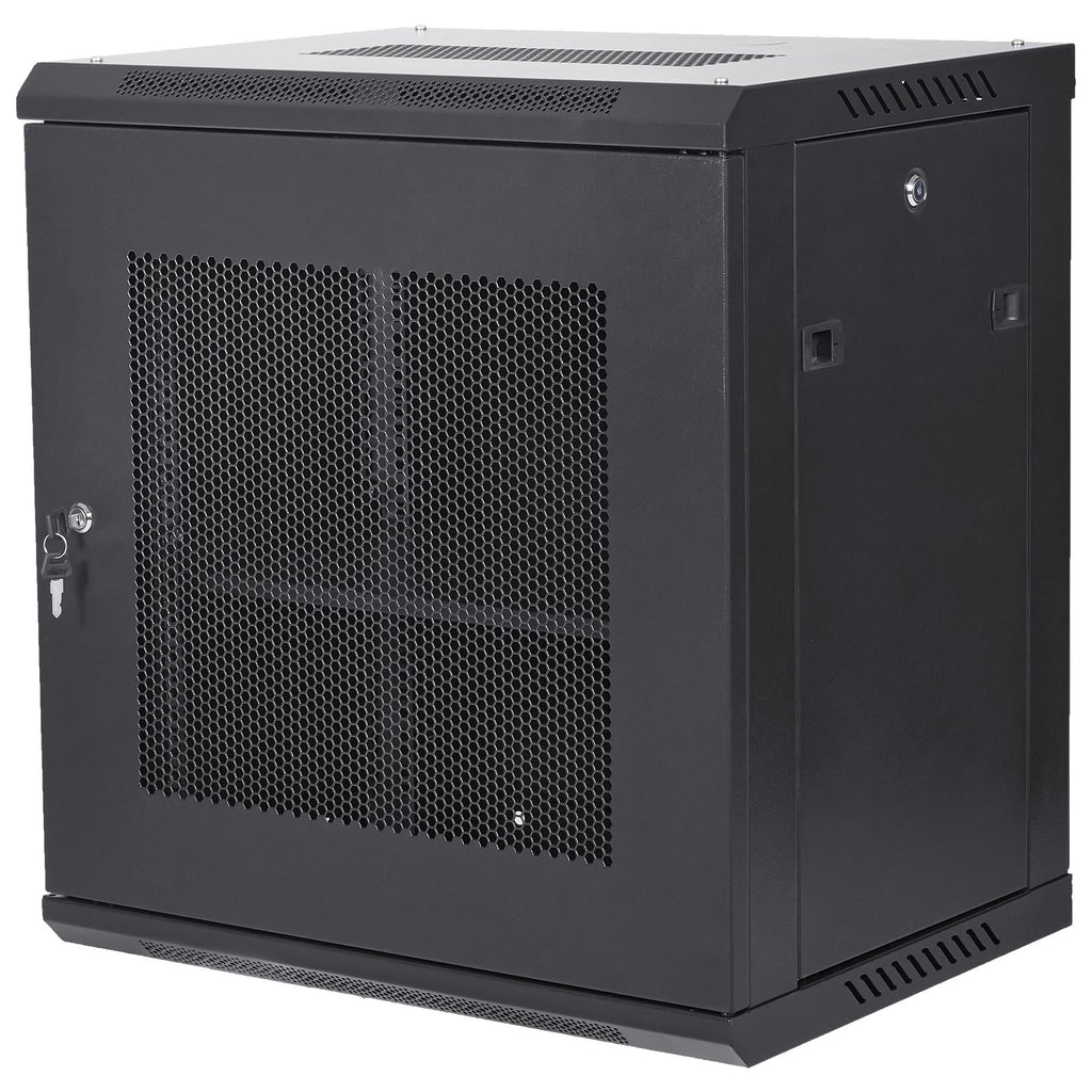 12U Wall Mount Server Cabinet, 15.5'' Depth, Network Rack Enclosure, Supports up to 200 lbs, Secure Locking System, Ideal for IT Hardware, Audio/Video Components