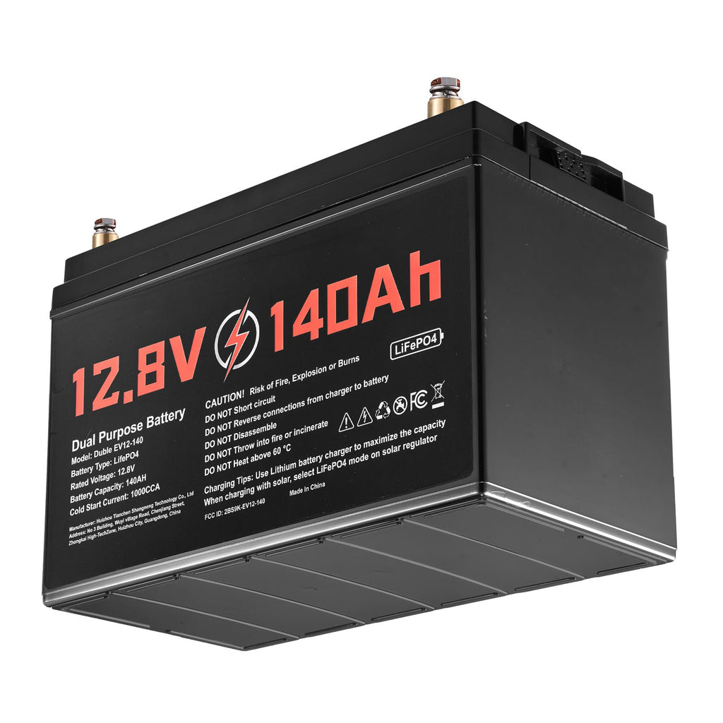 12V 140Ah Dual Purpose LiFePO4 Lithium Battery, 1000 CCA Group 31, Lithium-ion Starter Battery Plus Deep Cycle, Built-in Smart BMS, Car Start-Stop, for Automotive, Trolling Motor, Marine, RV