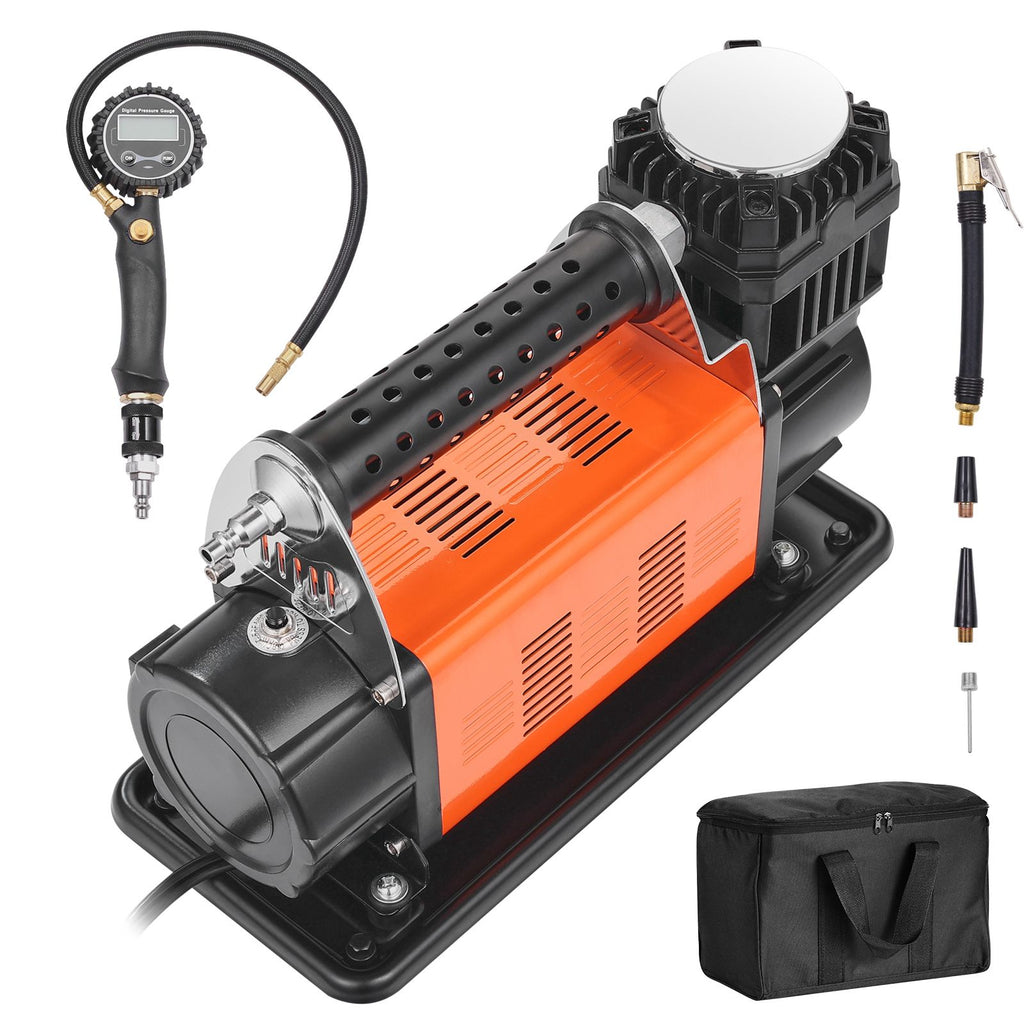 12V Heavy Duty Air Compressor - with Digital Pressure Gauge Tire Inflator Kit, 7.06 CFM Portable Tire Inflator, 150PSI Offroad Air Pump with Adapters for Trucks Car SUV 4 x 4 Vehicle RV