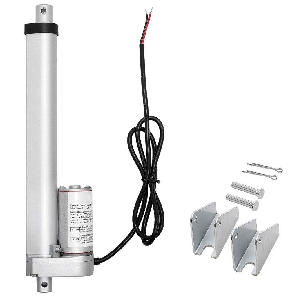 12V Linear Actuator, 8 Inch High Speed 0.6"/s Linear Motion Actuator, 225lbs/1000N with IP54 Protection & Mounting Bracket for Lift Desk, Recliner Chairs, Window Door Opener