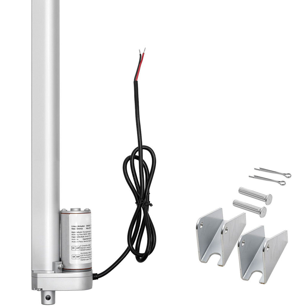 12V Linear Actuator, 9.84 Inch High Speed 0.6"/s Linear Motion Actuator, 225lbs/1000N with IP54 Protection & Mounting Bracket for Lift Desk, Recliner Chairs, Window Door Opener