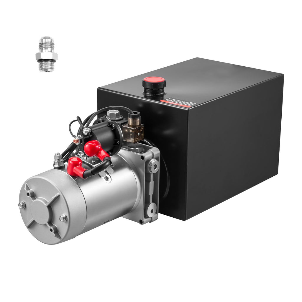 13 Quart Hydraulic Power Unit, Single Acting Dump Trailer Pump, 3200 PSI Max Relief Pressure & 0.91 GPM Flow Rate, DC 12V Hydraulic Pump with Metal Reservoir for Dump Trailer Car Lifting
