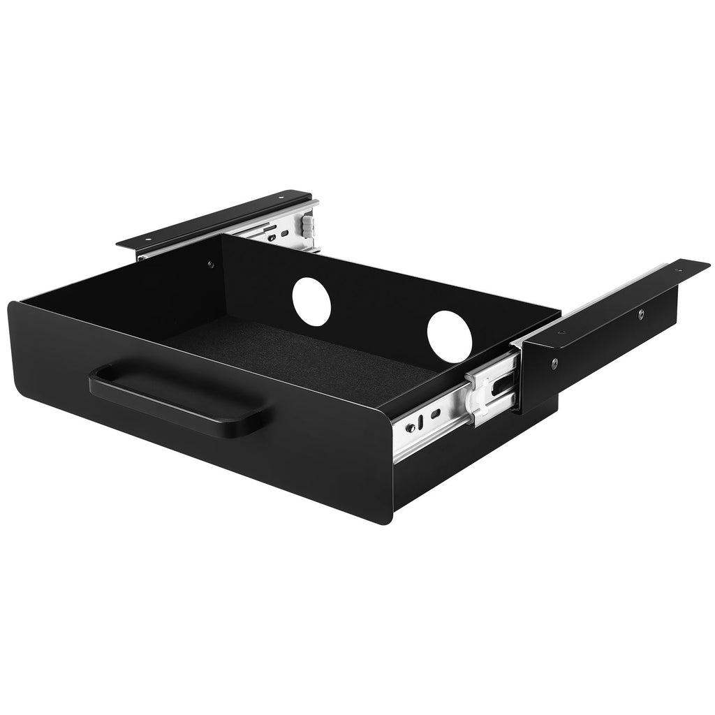 13" Wide Under Desk Drawer Slide Out, Under Desk Mounted Pull-out Drawer Attachment, Hidden Desktop Storage Organizer, Under Table Pencil Drawer for office Home Sit Stand Workstation, 15x9x3 in