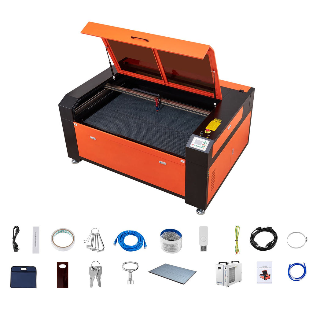 130W CO2 Laser Engraver, 55 x 35 in, CO2 Laser Engraver Cutter Machine with Water Chiller, 2 Way Pass Air Assist, 1200 mm/s Speed, Autofocus Engraving Cutting Machine, for Wood Acrylic Glass