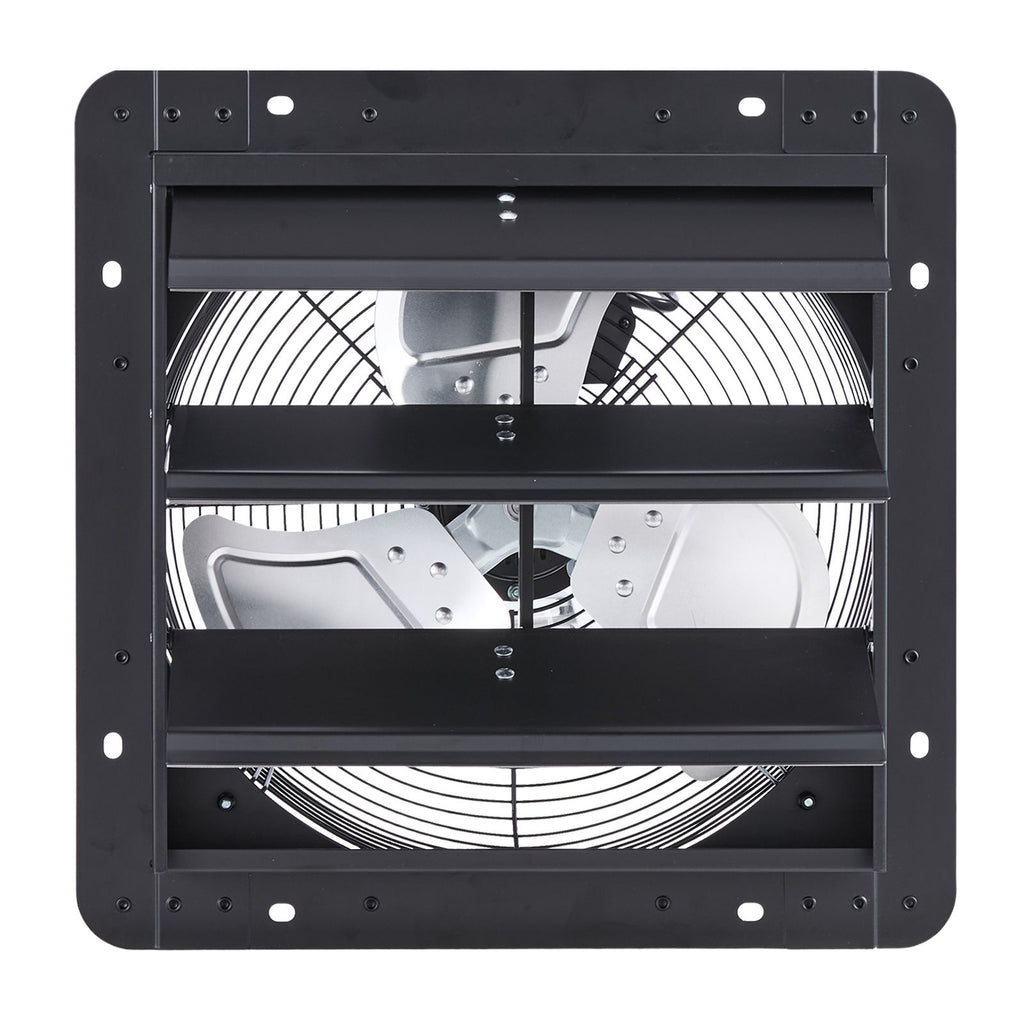 14 inch Shutter Exhaust Fan, Wall Mounted Attic Vent Fan with Variable Speed Controller, 1400 CFM, AC Motor, Heavy-duty Steel, Low Noise for Shed, Garage, Greenhouse Ventilation Cooling, Black