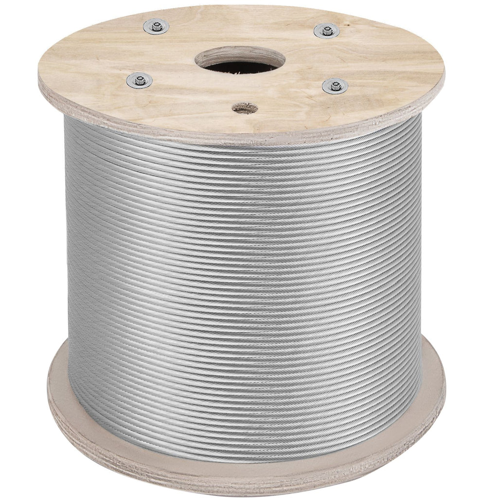 1/4" Stainless Steel Cable 200FT, T304 7x19 Tighter Core Cable Railing System Wire Rope Aircraft Deck Railing Kit Fence Wire