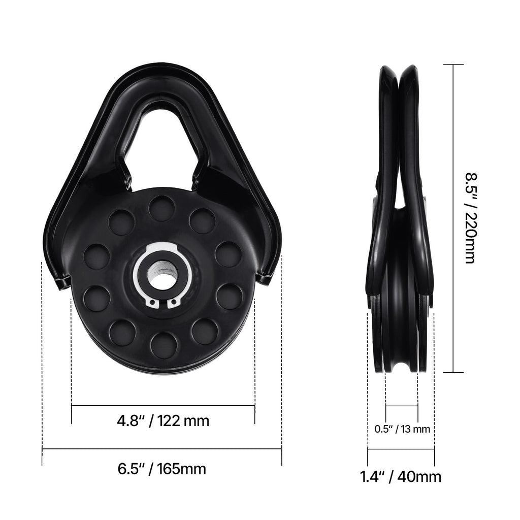 14.5 Ton Snatch Block for Winch Recovery, Heavy Duty 32,000 lbs Break Strength, Work with 3/8 inch Rope, Compact Offroad Recovery Accessory for Towing & Recovery on Truck, Tractor, ATV & UTV