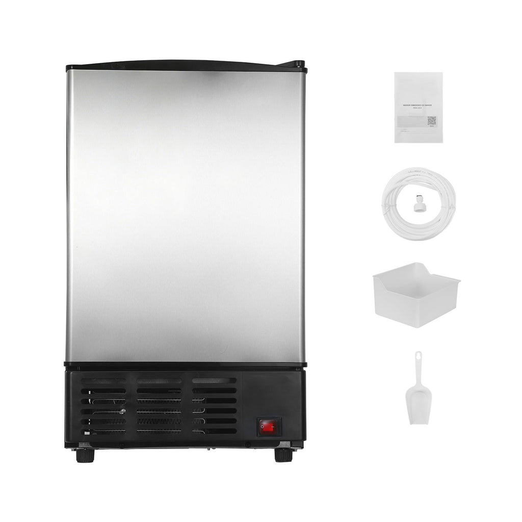 15" W Under Counter Ice Maker, 15 LBS/Day Crescent Ice Maker Built-in with 11LBS Storage Bin & Reversible Door, Freestanding Ice-Making Machine for Commercial Home Kitchens - No Drain Required