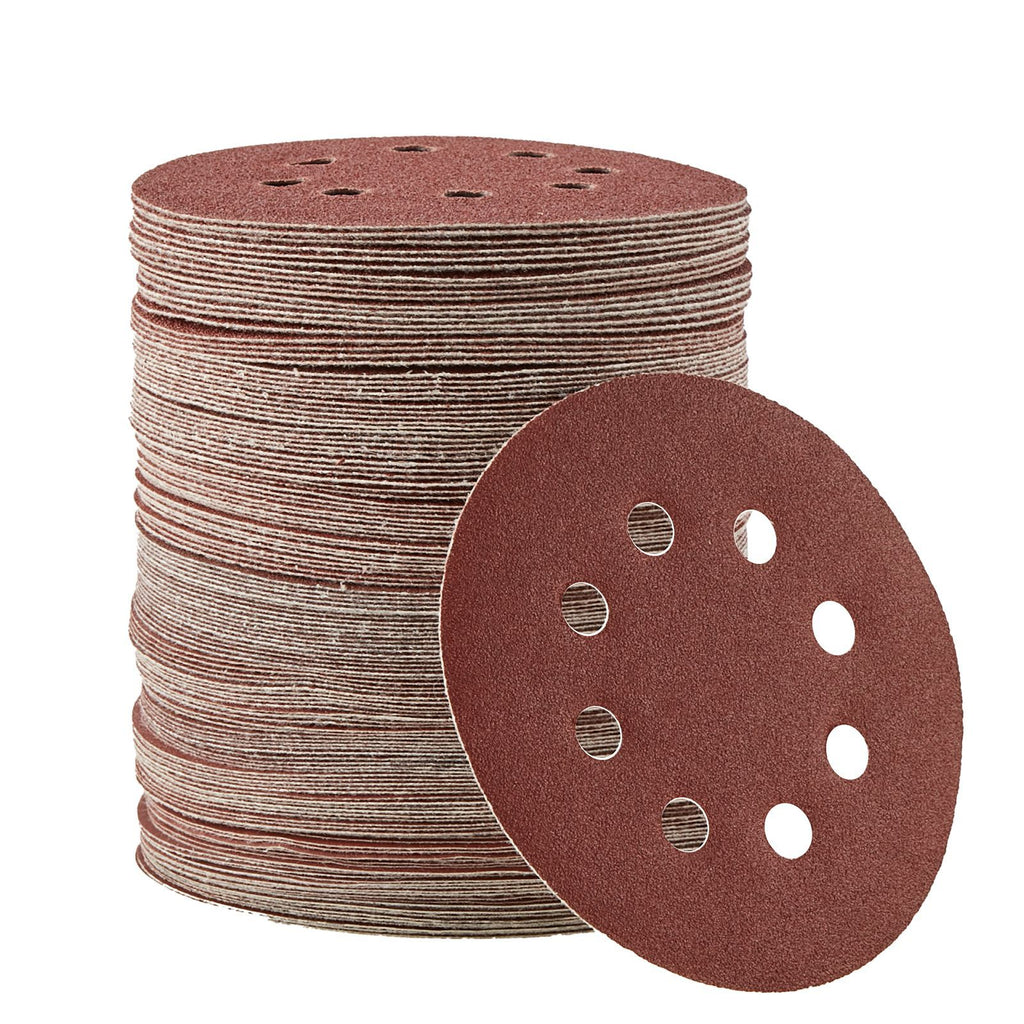 150 PCS 5 Inch Sanding Discs Set, 8-Hole Round Hook and Loop Sandpaper for Orbital Sander, 10 Grits include 60, 80, 100, 120, 150,180, 240, 320, 400, 600 Grit, for Metal, Wood, Car Sanding