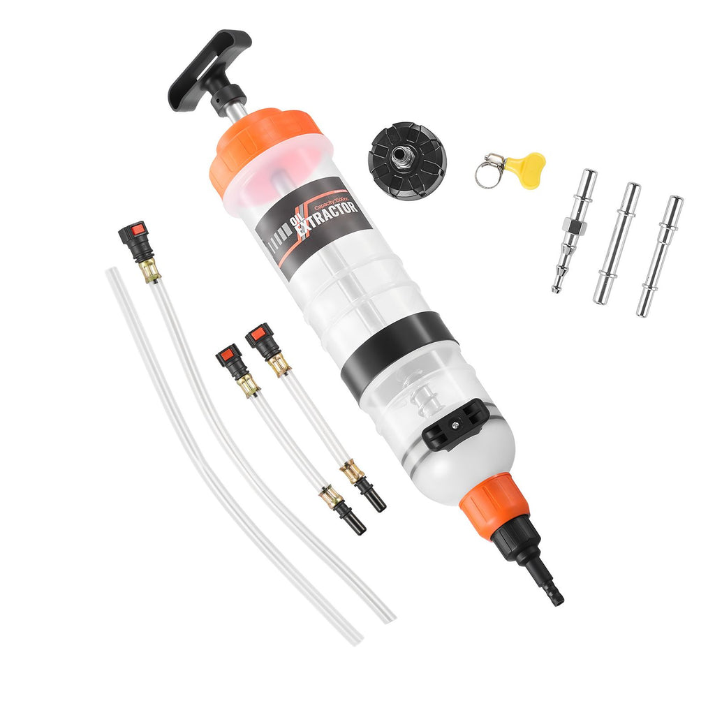 1500CC Fluid Extractor, Manual Automotive Fluid Pump Extractor, Oil Syringe with Long Hose and Extension Tubes Easy Oil Change, Suction Pump for Lawn Mowers Cars Ships Golf Carts Motorcycles