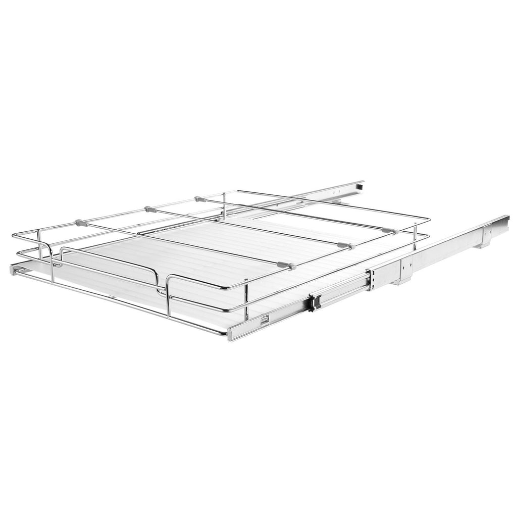 15.5"Wx21"Dx3.5"H Pull Out Cabinet Organizer, Heavy Duty Slide Out Pantry Shelves, Steel Roll Out Drawers, Sliding Drawer Storage for Home Under Sink, 17"Wx22"Dx7"H Install Size for Cabinet