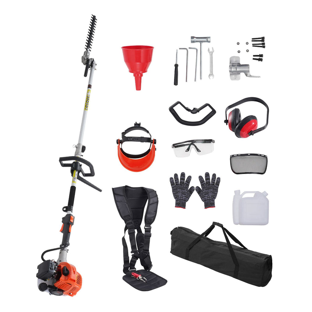 15.7-inch 26CC 2 Cycle Gas Hedge Trimmer, Gas Powered Pole Hedge Trimmer with Dual Sided Dual Action Blade, 270° Adjustable Trimmer Head, Suitable for Trimming Shrubs, Bushes