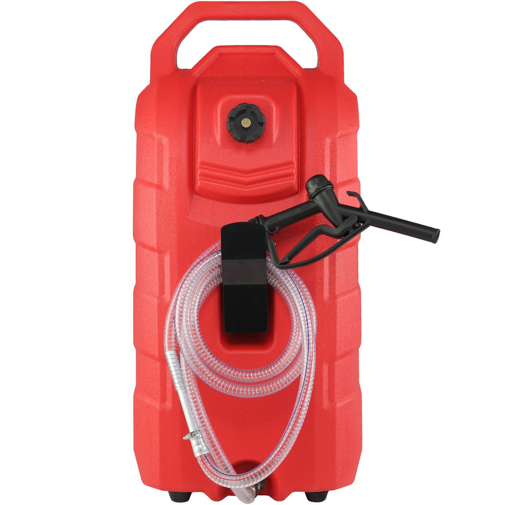 16 Gallon Fuel Caddy, 7.8 L/min, Portable Gas Storage Tank Container with Rubber Wheels, Gravity-flow Mode, Fuel Transfer Storage Tank for Gasoline Diesel Machine Oil Car Mowers Boat Motorcycle