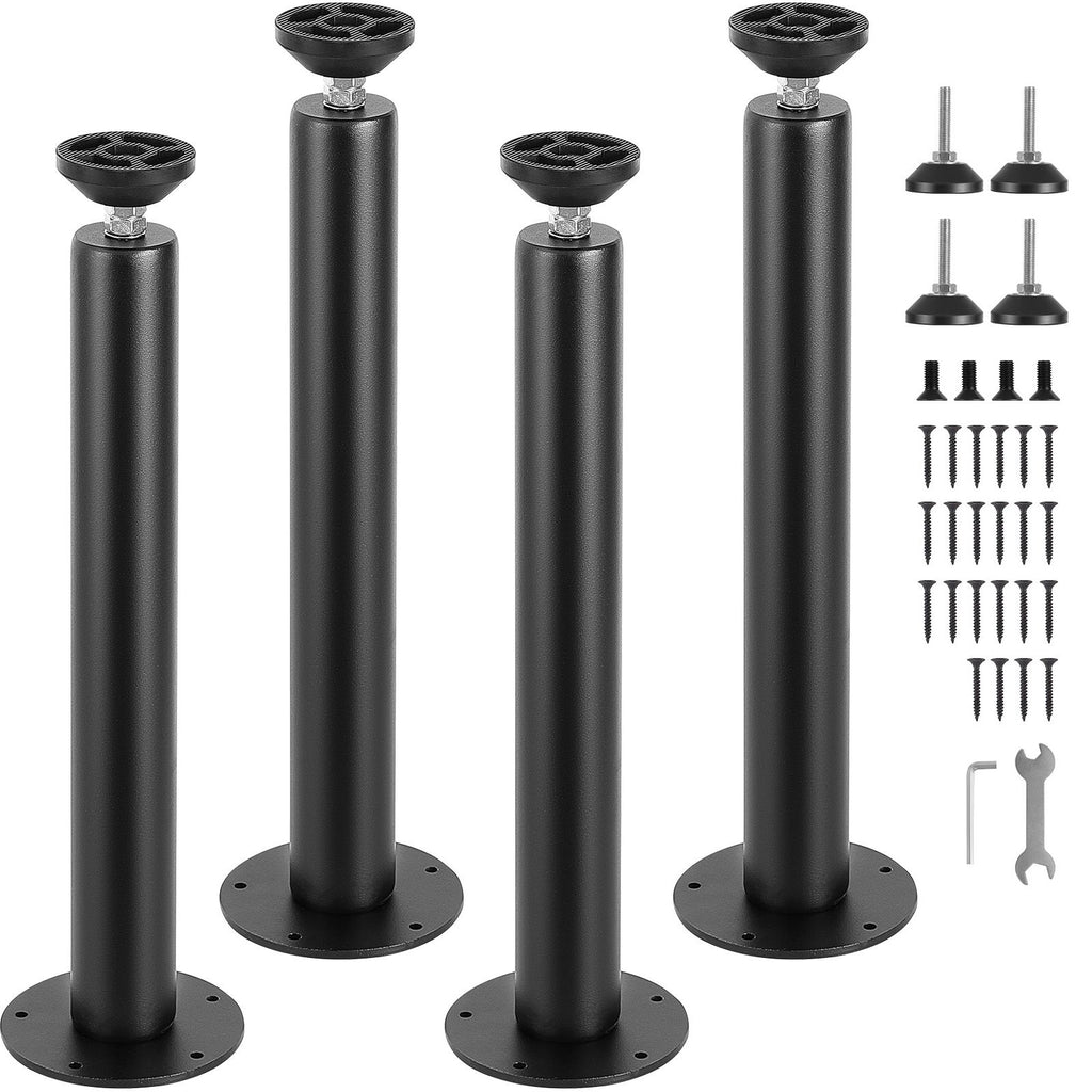 16 Inch Adjustable Desk Legs, Reinforced Steel Office Table Furniture legs Set of 4 for DIY, 1200 lbs Load Capacity Heavy Duty Desk Legs, Quick Instalation Legs with Adjustable Foot Cup Black